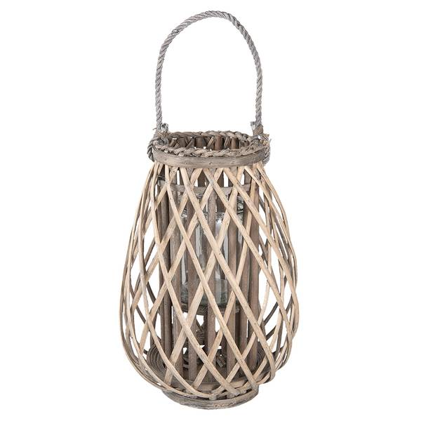 Windlicht ROMANTIC GARDEN Grau - Holzwerkstoff - 27 x 40 x 27 cm