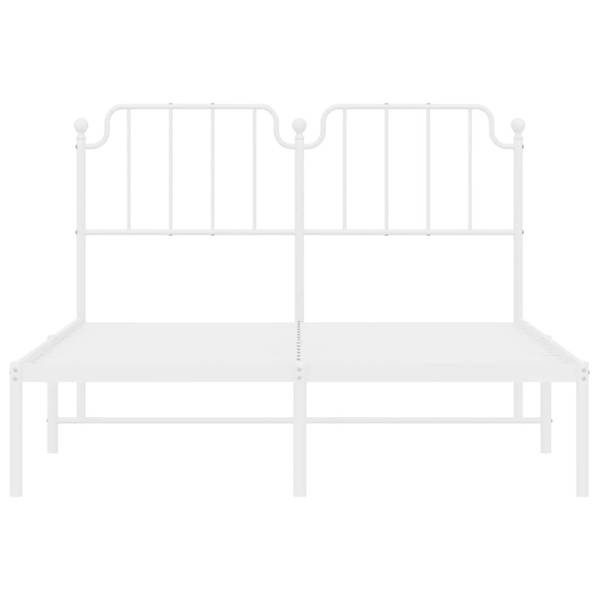 Bettgestell mit Kopfteil X307 Weiß - Metall - 156 x 102 x 207 cm