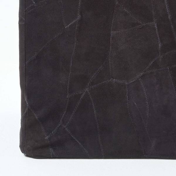 Designer Hocker Ottoman Velours Schwarz - Baumwollstoff - 36 x 38 x 36 cm