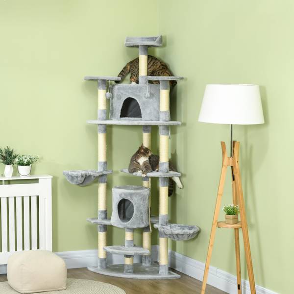 Kratzbaum CP239 Grau - Holzwerkstoff - 60 x 200 x 60 cm