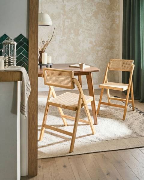 Stuhl MODANE 2-tlg Beige - Braun - Hellbraun