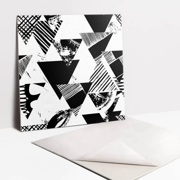 Zelfklevende Tegels Tria set van 9 zwart - polyester-PVC - 30 x 30 x 0 cm
