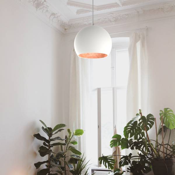 Pendelleuchte Joe Weiß - Metall - 25 x 20 x 25 cm