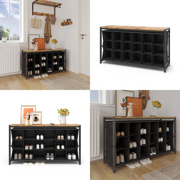 Schuhschrank Fyrk 51611 Braun - Holzwerkstoff - 100 x 55 x 30 cm