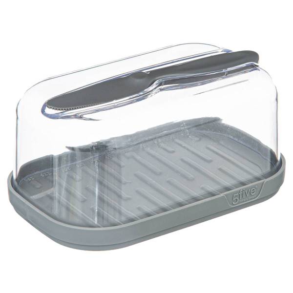 Butterdose mit Messer FRESH EAT Grau - Kunststoff - 16 x 8 x 11 cm