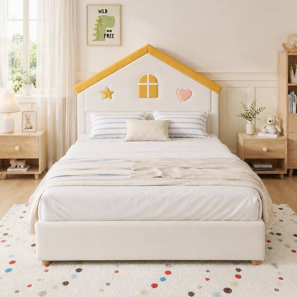 Kinderbett TIEMU45 Ⅰ Beige - 147 x 127 x 208 cm