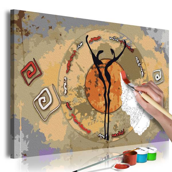 Wandbild Malen nach Zahlen Modern Jec Baumwollstoff - 60 x 40 x 2 cm