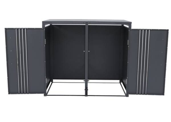 Mülltonnenverkleidung Q76 Grau - Stahl - 132 x 116 x 89 cm