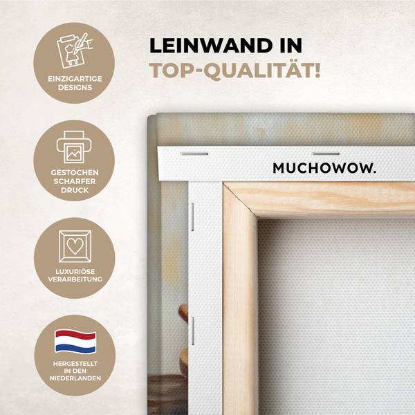 LEINWANDBILD Töpfe Textil - 30 x 20 x 2 cm