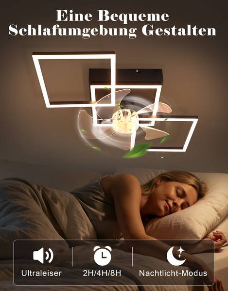 Deckenventilator W23R Schwarz - Eisen - 31 x 14 x 68 cm
