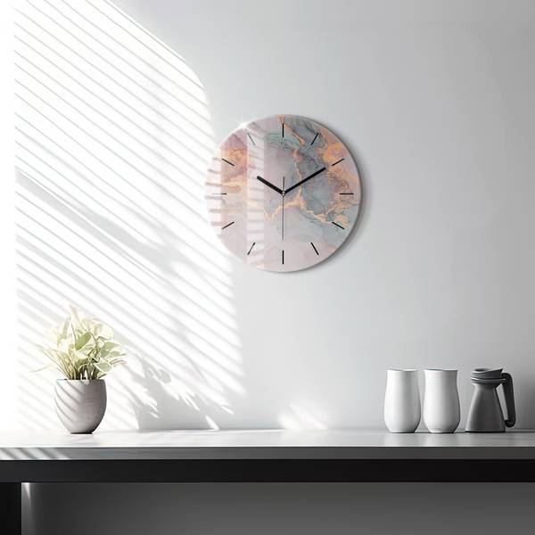 Wanduhr Naturmuster Glas - 30 x 30 x 0 cm