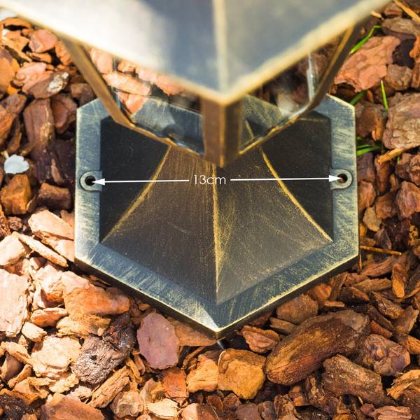 Sockelleuchte Viano Bronze - Gold - Durchsichtig - 27 x 49 x 34 cm - Flammenanzahl: 1 - Glas - Metall