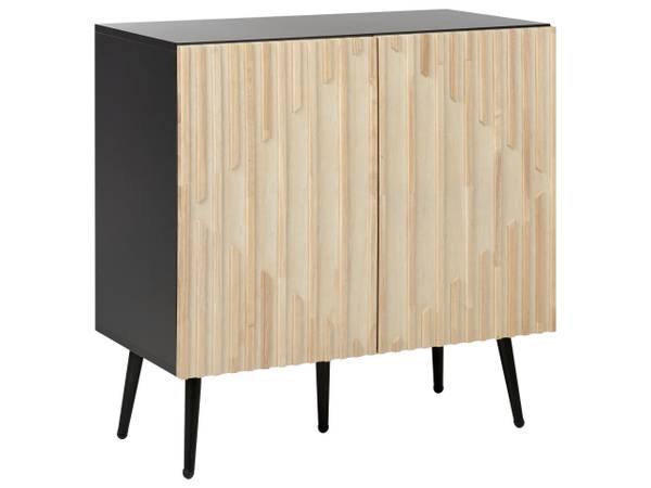 Sideboard DALCROSS Schwarz - Braun - Bambus - 80 x 80 x 43 cm