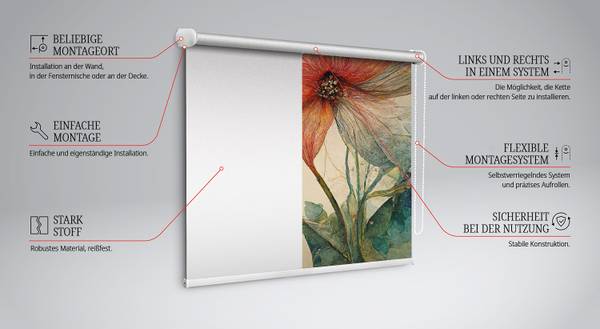 Innenrollo Blume 150 x 240 x 1 cm