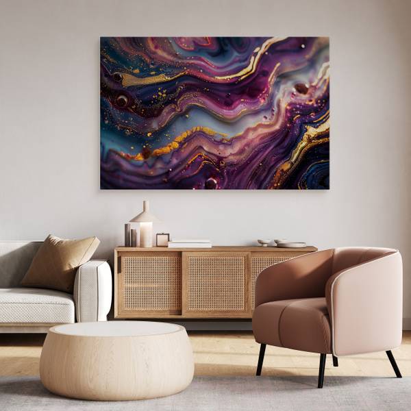 Leinwandbild Marmor Imitation Farbspiel 90 x 60 x 60 cm