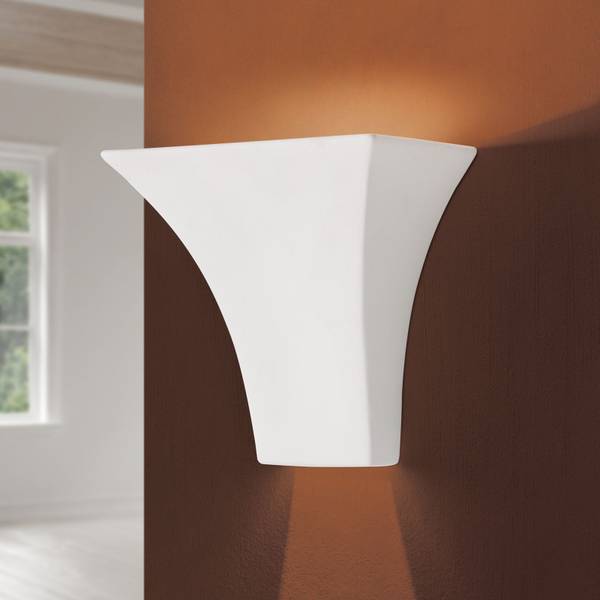 Wandleuchte BATON Weiß - Keramik - 18 x 17 x 9 cm