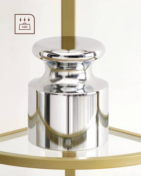 Eckregal 100436 Gold - Stahl - Klarglas - 28 x 158 x 28 cm