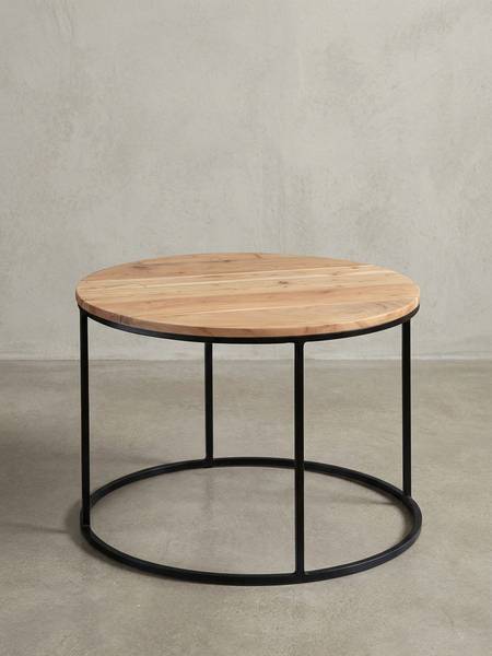 Couchtisch VALDRES mit Ablage Beige - Akazie - 60 x 43 x 60 cm