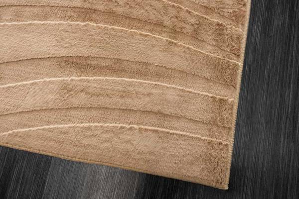 Teppich WAVE Beige - Baumwollstoff - Polyester - Wolle - 350 x 235 cm