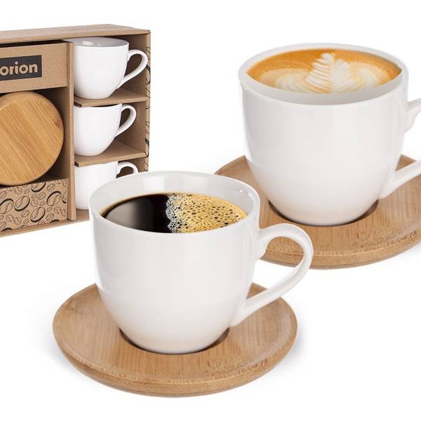 Tasse mit Untertasse 6er Set 127288 Weiß - Porzellan - 9 x 7 x 9 cm