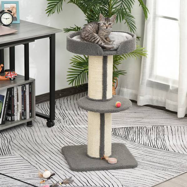 Katzenkratzbaum CP31 Grau - Kunststoff - 91 x 91 x 45 cm