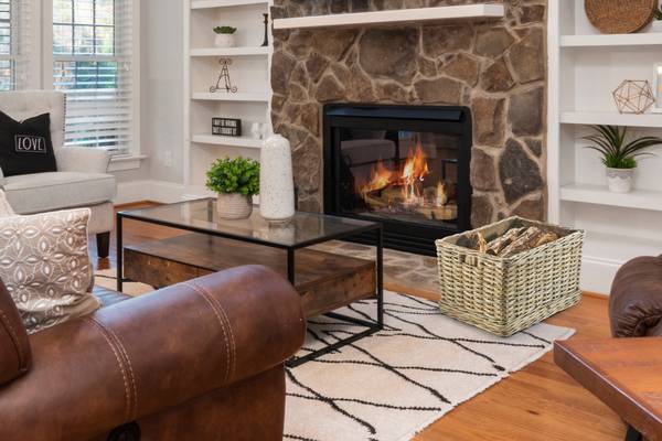 Kaminholzkorb FIREWOOD222 Grau - Rattan - 49 x 42 x 64 cm