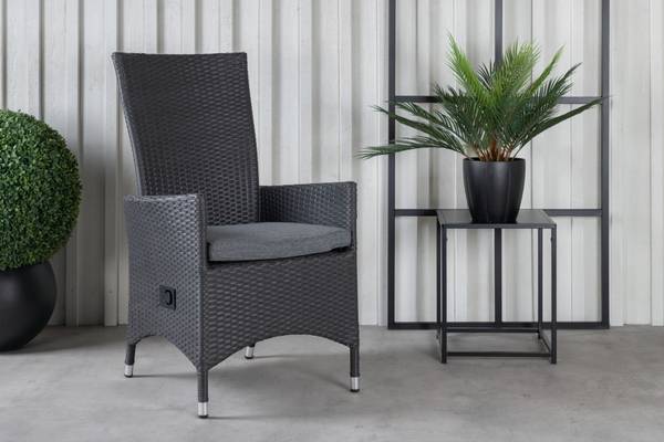Chaise de jardin Padova lot de 2 Noir - Rotin - 62 x 102 x 67 cm