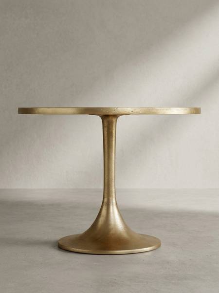 Couchtisch LUNIGIANA mit Sockelfuß Gold - Aluminium - 60 x 47 x 60 cm