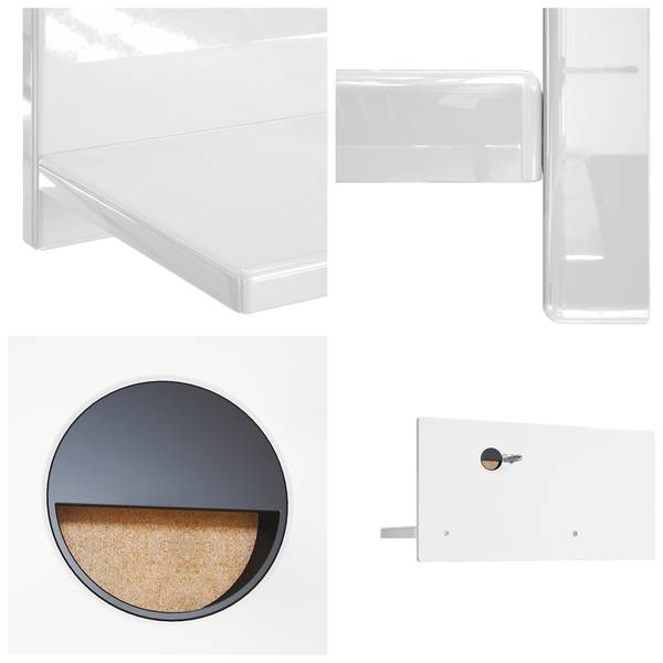 Wohnwand Movie 4tlg. mit LED LED Blau Schwarz - Hochglanz Bordeaux