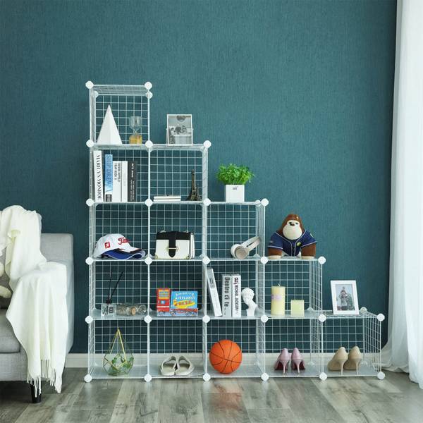 Steckregalsystem DIY-Würfelregal Weiß - Kunststoff - 31 x 123 x 123 cm