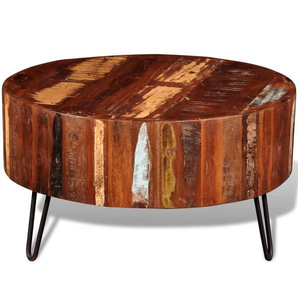 Couchtisch Altholz Rund Braun - Holzwerkstoff - 20 x 38 x 70 cm