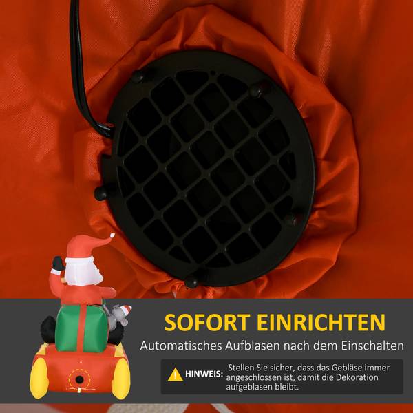 Aufblasbar Weihnachtsdeko 844-194V90RD Rot - Textil - 72 x 122 x 190 cm