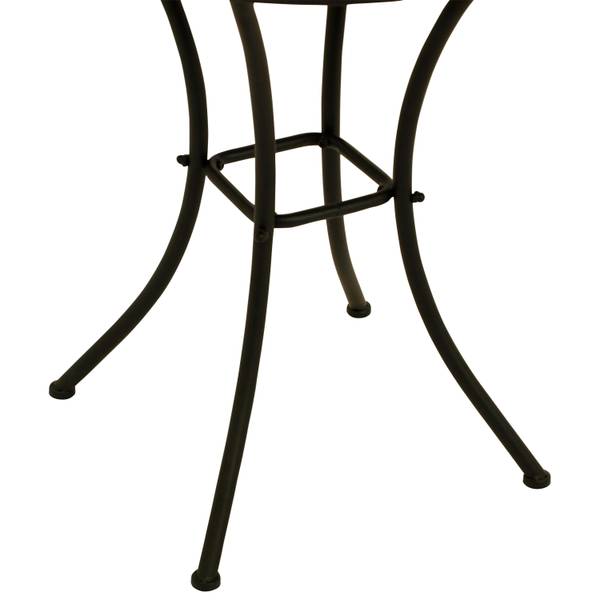 Bistrotisch LUCCA Schwarz - Braun - Weiß - Stahl - Mosaik - 60 x 70 x 60 cm