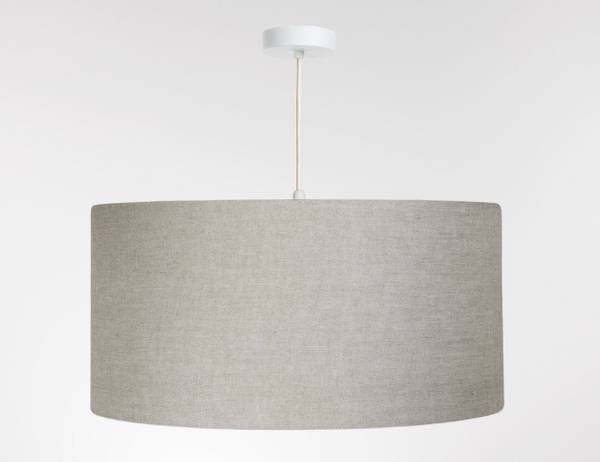 Hängeleuchte Boho Leinen Stoff Beige - Ecru - 40 x 20 x 90 cm