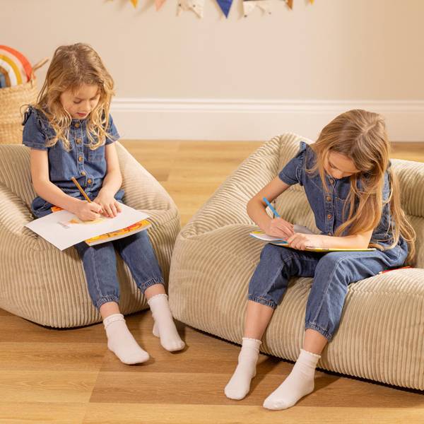 Kindersitzsack Sofa mit Sessel Cecilia Beige