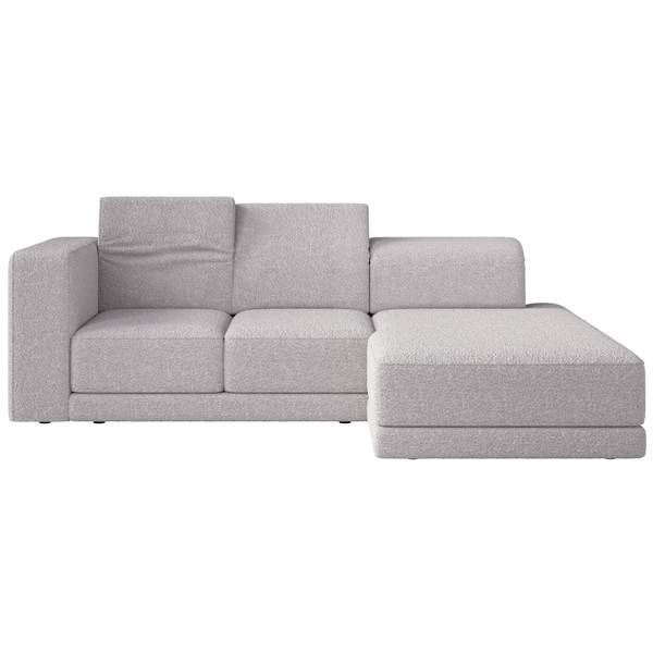Ecksofa Novals Hellgrau - Bouclé - Polyamid - Webstoff