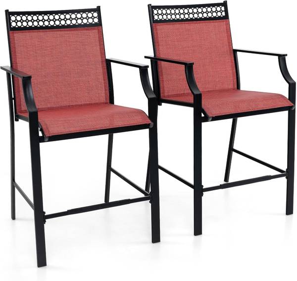Gartenstühle ZB33852DQ-4DE (2er Set) Rot - Metall - 62 x 114 x 66 cm