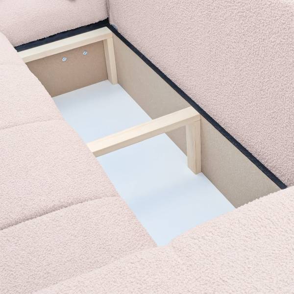 Polsterecksofa OFI mit Schlaffunktion Pink - Holzwerkstoff - 278 x 79 x 145 cm