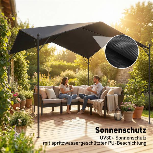 Pergola en tuinhuisje 84C-688V00CG grijs - metaal - 300 x 280 x 300 cm