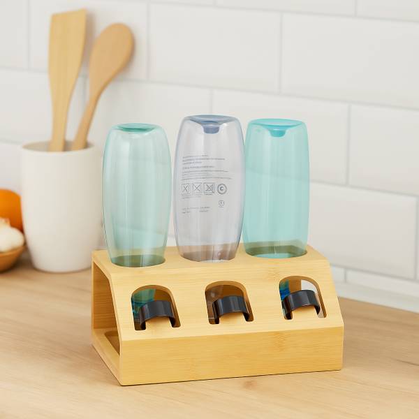 Support pour 3 bouteilles Marron - Bois composite - 30 x 13 x 18 cm