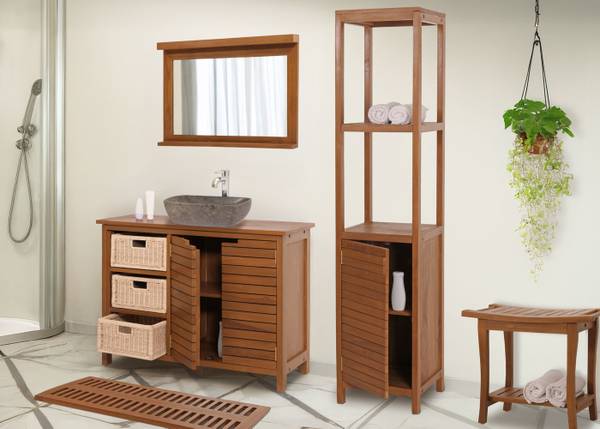 Regal M84 Braun - Teakholz - 40 x 180 x 40 cm