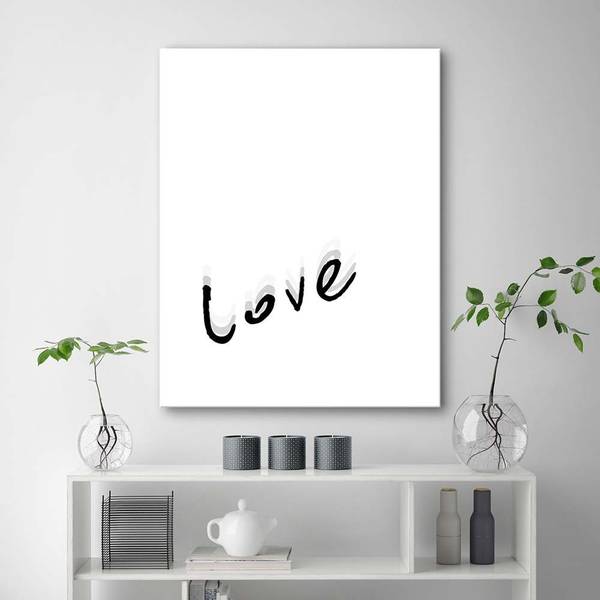 Wandbild typografie love 80 x 120 cm
