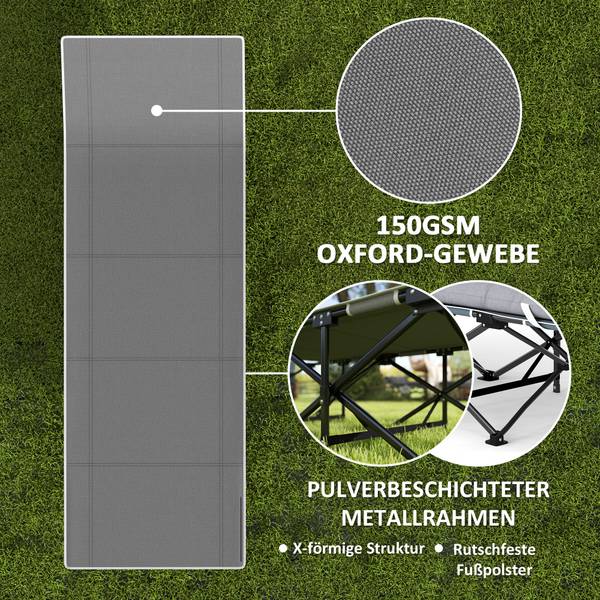 Campingbett A20-517V00BK Schwarz - Textil - 67 x 37 x 190 cm