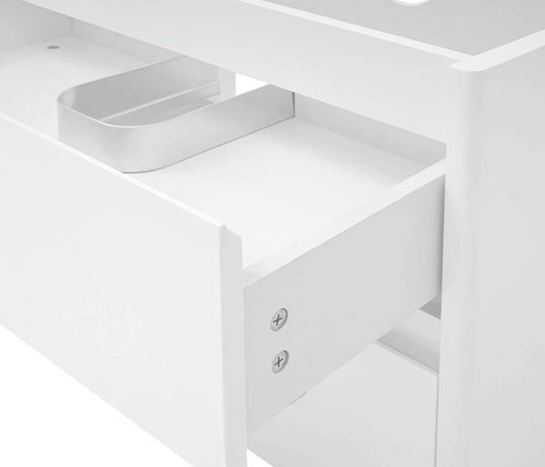 Meuble sous-vasque B19 Blanc - Bois manufacturé - En partie en bois massif - 81 x 48 x 47 cm