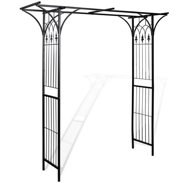 Gartenbogen V582 Schwarz - Metall - 52 x 204 x 200 cm
