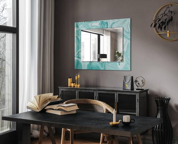 Wandspiegel Abstraktes Marmormuster Höhe: 80 cm
