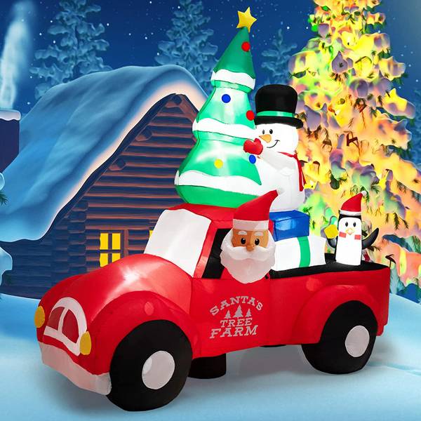 Aufblasbarer Weihnachtsmann Textil - 120 x 240 x 220 cm