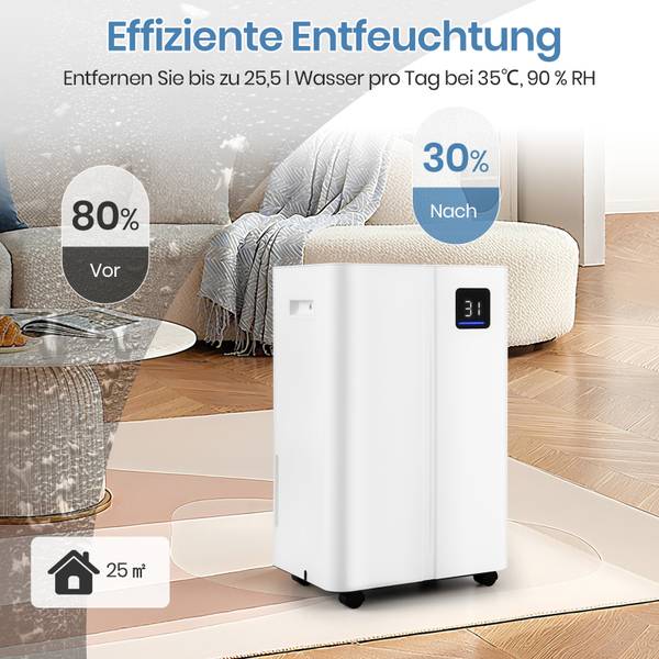 Luftentfeuchter QE32757PQ-ITDE Weiß - Kunststoff - 24 x 50 x 31 cm
