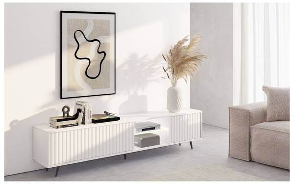 TV-kast BELLO wit - melamine - 175 x 44 x 31 cm