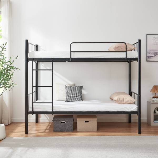 Etagenbett Berimma mit 2 Matratzen Schwarz - Stahl - 95 x 171 x 210 cm